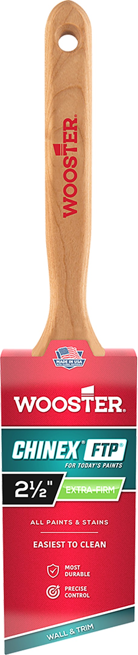 Wooster 2-1/2" Chinex FTP Extra Firm Angle Sash Paint Brush