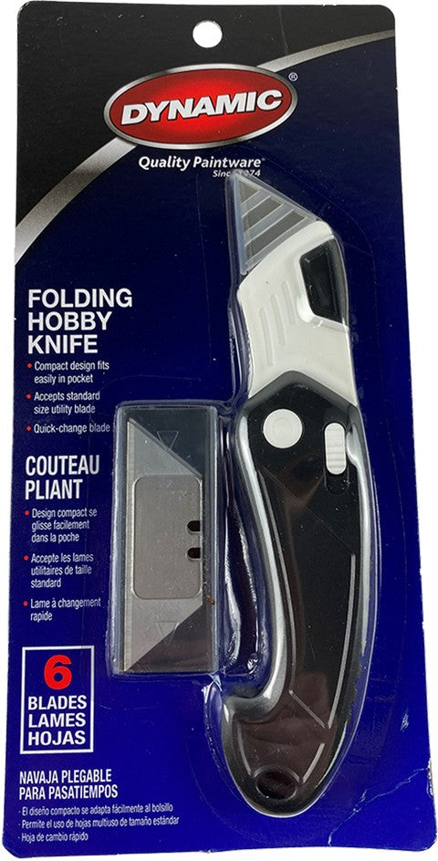 Dynamic Folding & Locking Plastic Utility Knife, with 6 Blades