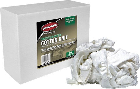 Dynamic #5 4Lb Box Recycled White Cotton Knit Wiping Cloth