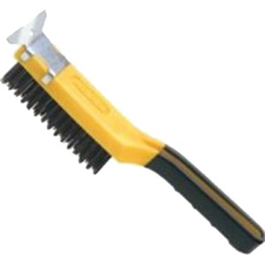 Allway 4 x 11 Row Carbon Steel Wire Brush with Scraper & Soft Grip Handle