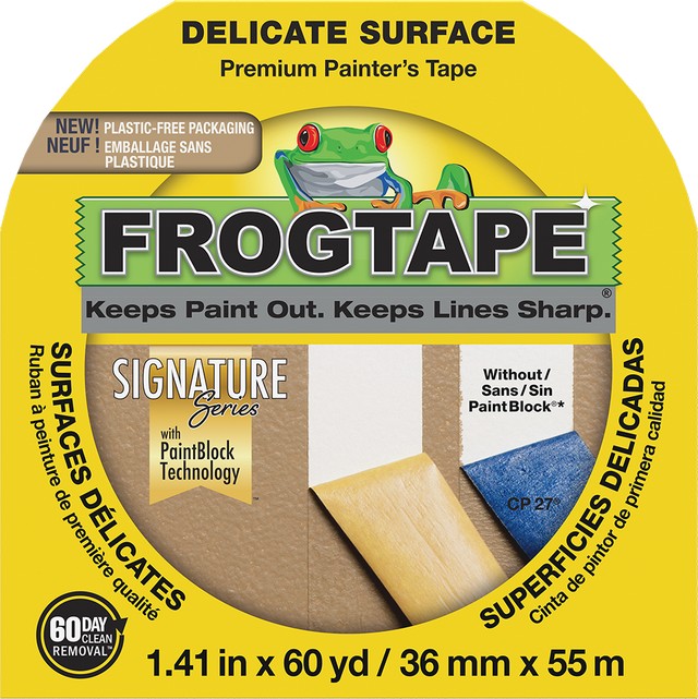Shurtape 36mm x 55m (1.41" x 60yd) Yellow Frogtape Delicate Surfaces Painter's Tape