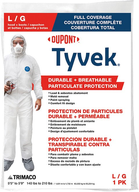Trimaco Lrg Tyvek Coveralls with Hood And Boots