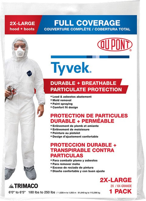 Trimaco XXL (2Xl) Tyvek Coveralls with Hood & Boots