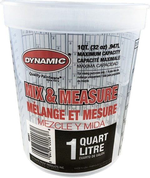 Dynamic 00061 946ml (qt) Disposable Mix & Measure Cup Plus Ratios