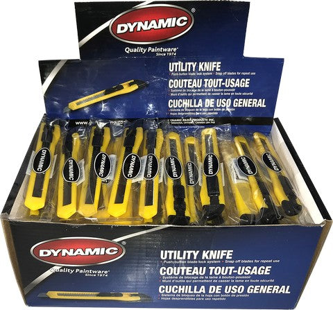 Dynamic 9mm 13pt Snap Off Utility Knife Display Box (120pk)