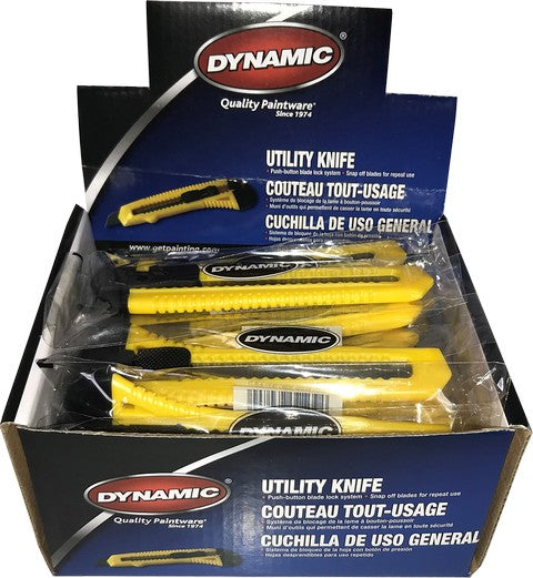 Dynamic 18mm 8pt Snap Off Utility Knife Display Box (24pk)