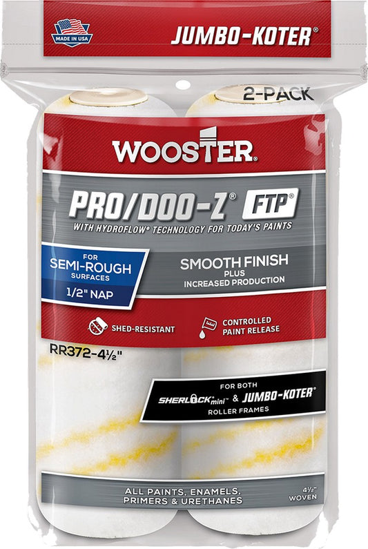 Wooster 4-1/2" x 1/2" Nap Jumbo-Koter Pro/Doo-Z FTP Mini Roller Cover (2pk)