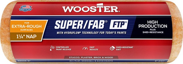 Wooster 9" x 1-1/4" Nap Super/Fab FTP Roller Cover