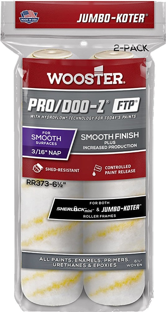Wooster 4-1/2" x 3/16" Nap Jumbo-Koter Pro/Doo-Z FTP Mini Roller Cover (2pk)