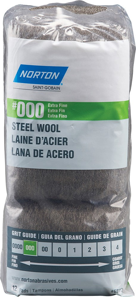 Norton Steel Wool 000 Extra Fine (12pk)