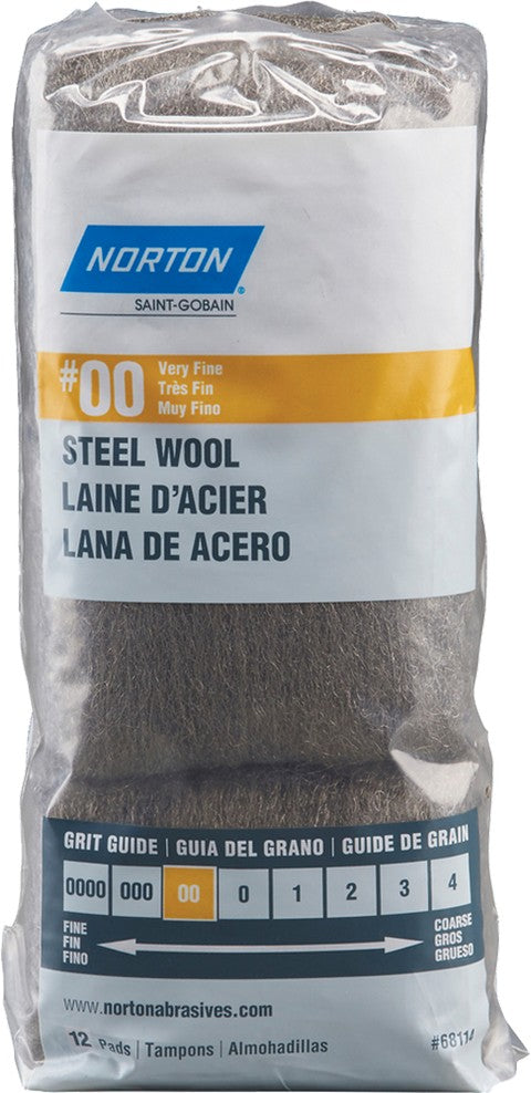 Norton Steel Wool 00 Very Fine (12pk)