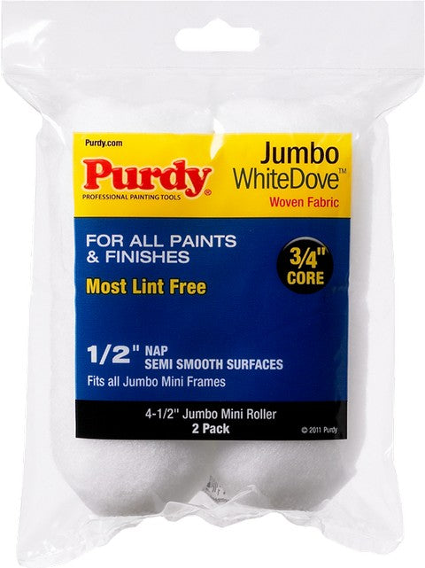 Purdy 4.5" x 1/2" Nap Jumbo White DoveMini Roller (2pk)