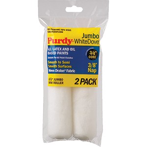 Purdy 6-1/2" Jumbo White Dove 3/8" Nap Mini Roller 2PK