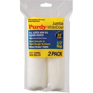 Purdy 6.5" Jumbo White Dove Roller Cover 1/2 Nap 2PK