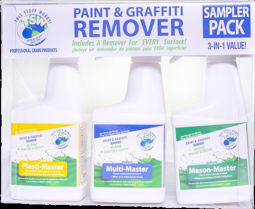 This Stuff Works 3 Pc Sample Kit: One each of TSW9, TSW2R and TSW3G 8 Oz. Graffiti Remover Spray Bottles